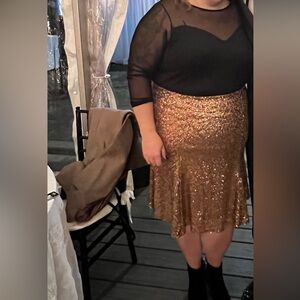 Lane Bryant Gold Sequin Skirt